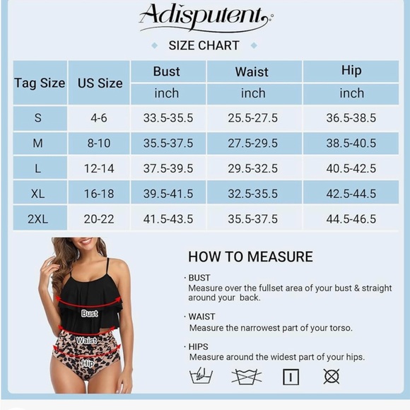 🆕 ADISPUTENT 2 PIECE BATHING SUIT (S) - Picture 4 of 12